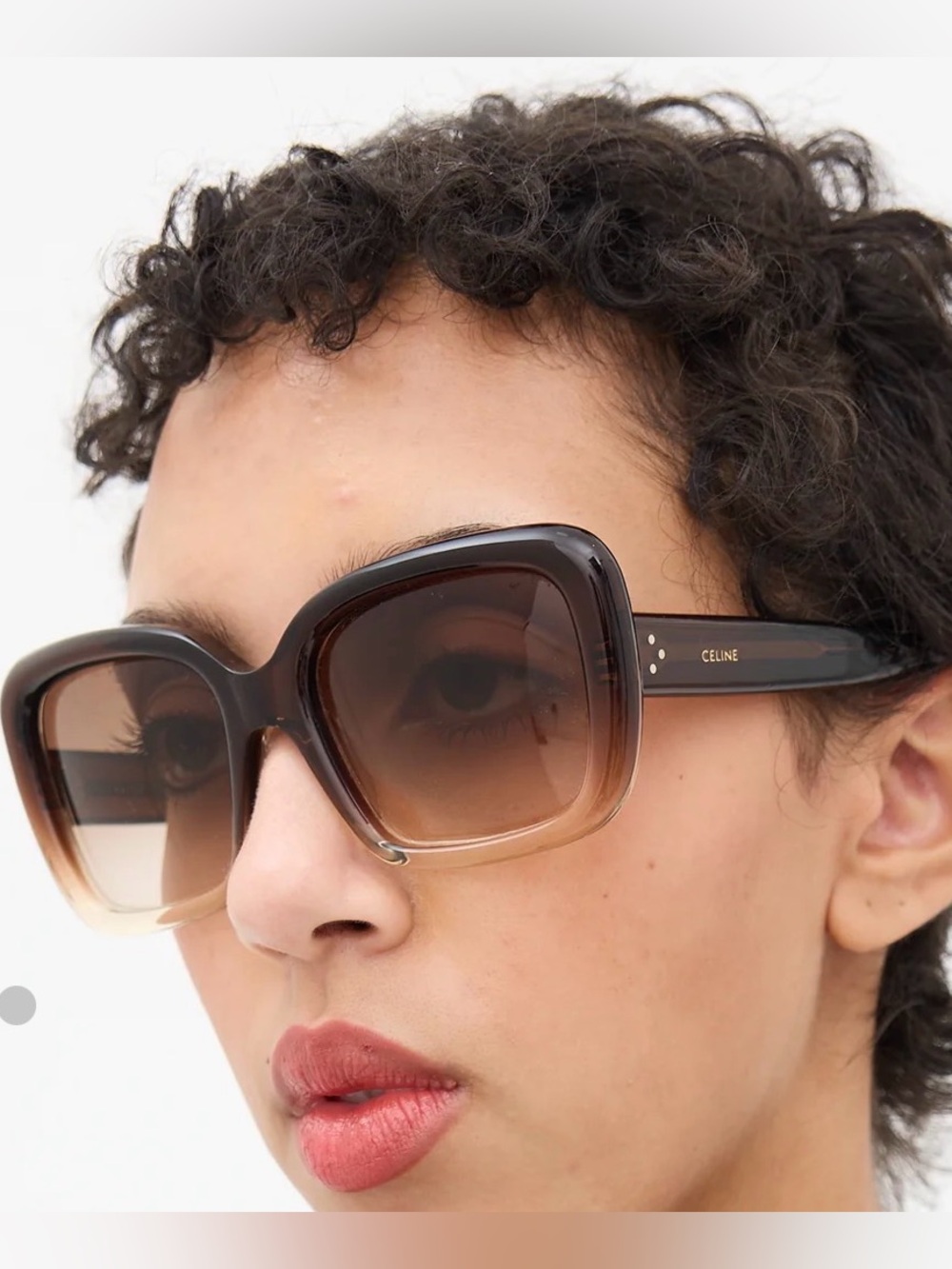 Celine Oversized Square Acetate Sunglasses in Gradient Brown - Picture 1 of 7
